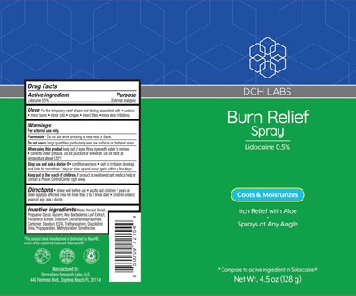 Label - DCH BRN45 36 4.5oz Burn Relief Spray
